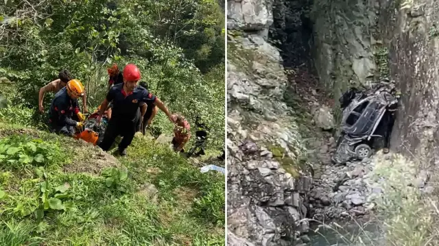 giresunda feci kaza arac ucuruma yuvarlandi olu ve yarali var HfiSIgxx